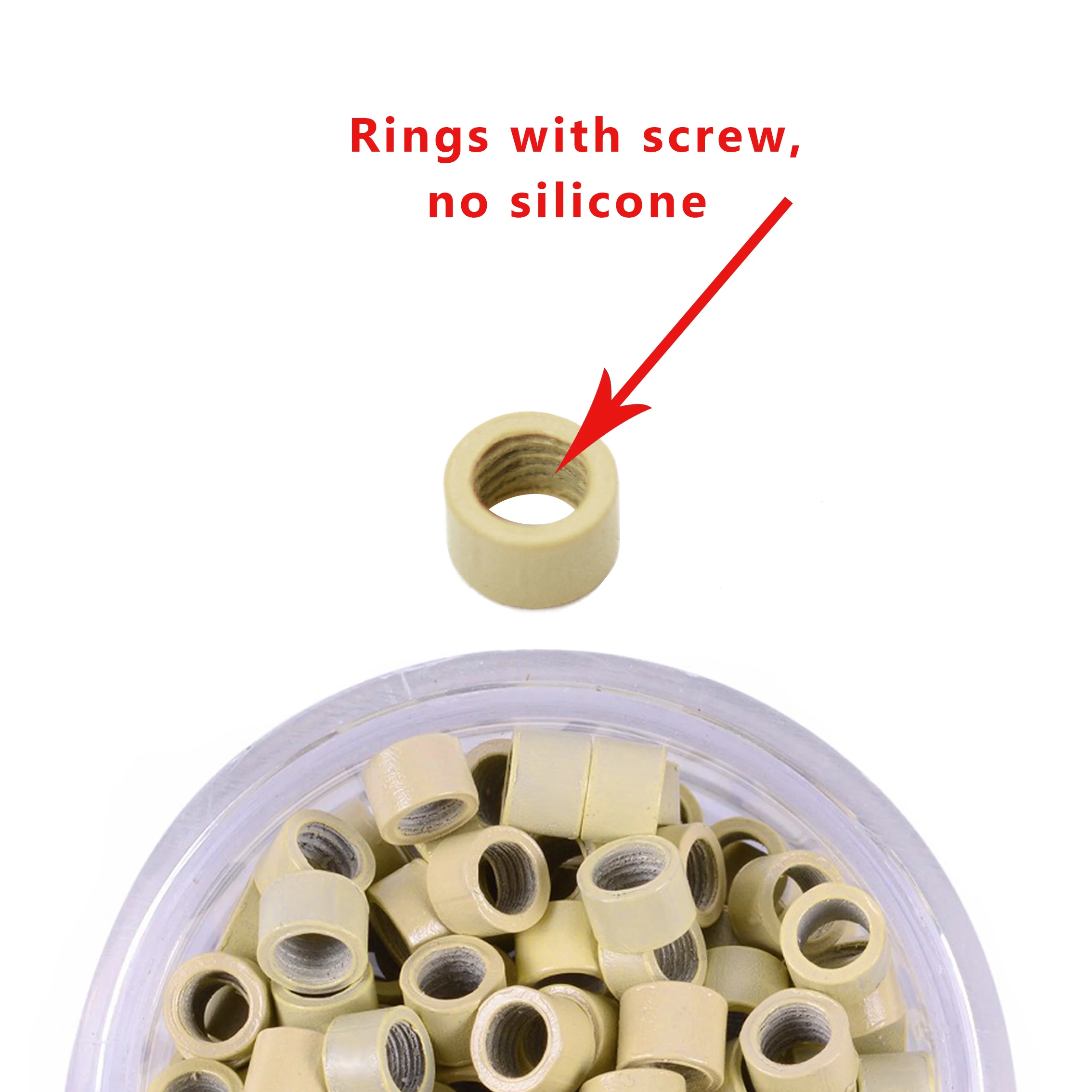 1000pcs 4.0*2.7*2.7 Hair Extension Microringe Micro Links Rings Beads Links with Screws Thread Aluminium 7 Color Optional