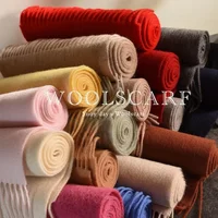 Knitted Scarf Women 100% Wool Winter Warm Scarves Bright Solid Color Design Thickened Shawl Soft Cashmere Pashmina Neck 2025 NEW