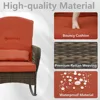 Outdoor Wicker Rocking Chairs, 3 Pieces Patio Furniture Rattan Rocker Chairs Wicker Rocking Bistro Set with Cushions and Side Ta 6