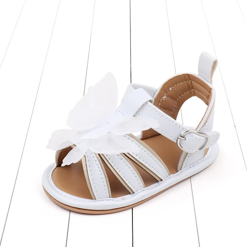 Baby Girls Sandals Summer Kids Beach Shoes Cute 3D Butterfly Flat Shoes Soft Non-slip Sole Toddler First Walker Prewalker