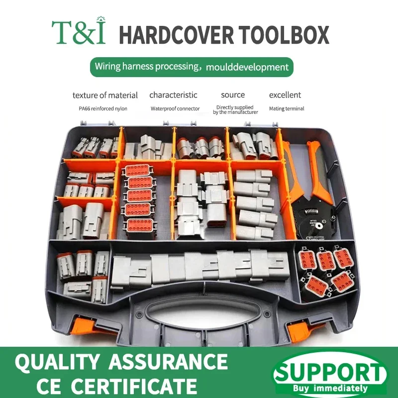 

Deutsch DT Series Waterproof Connector Kit Repair tool box DT06-2/3/4/6/8/12S DT04-2/3/4/6/8/12P with terminal and pliers