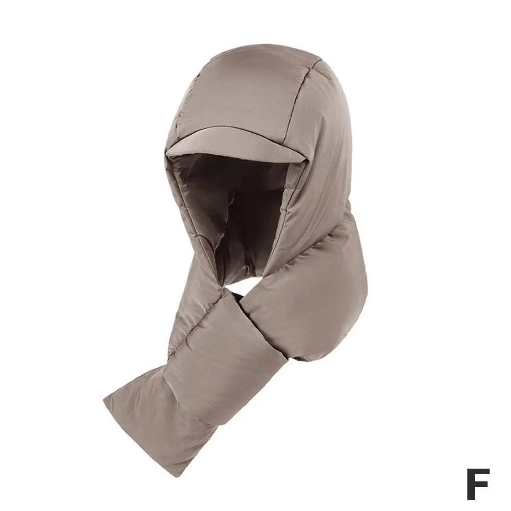 New Design Hat Scarf One Woman Winter All Cute Fluffy Warm Hooded Thickened Winter Hat Windproof Bib Anti-freeze C0f8