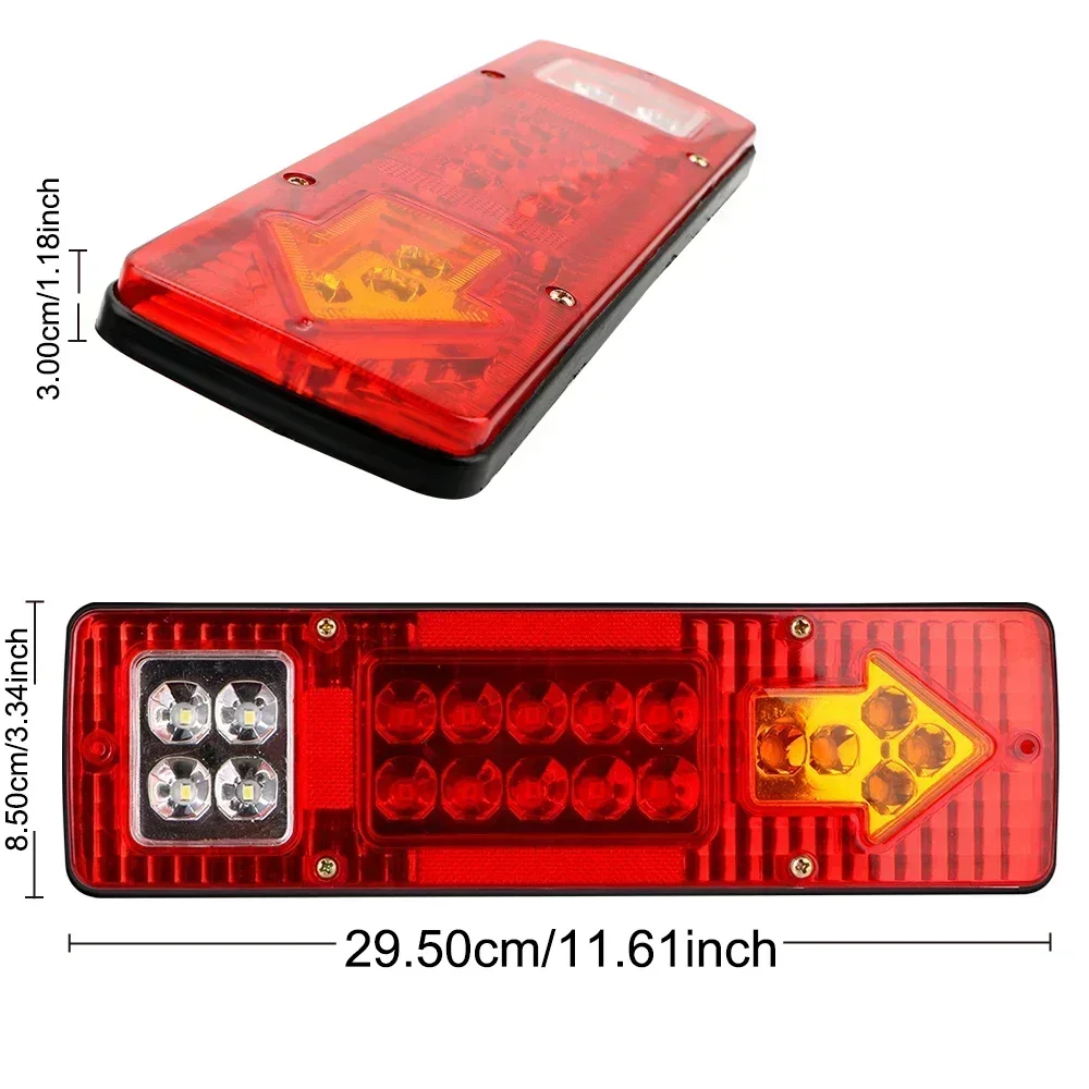 19LED Rear Truck Tail Light Bar For Trailer Caracan Boat Pickup RV Camper UTV UTE Vans Turn Signal Reverse Running Lamp12V-24V