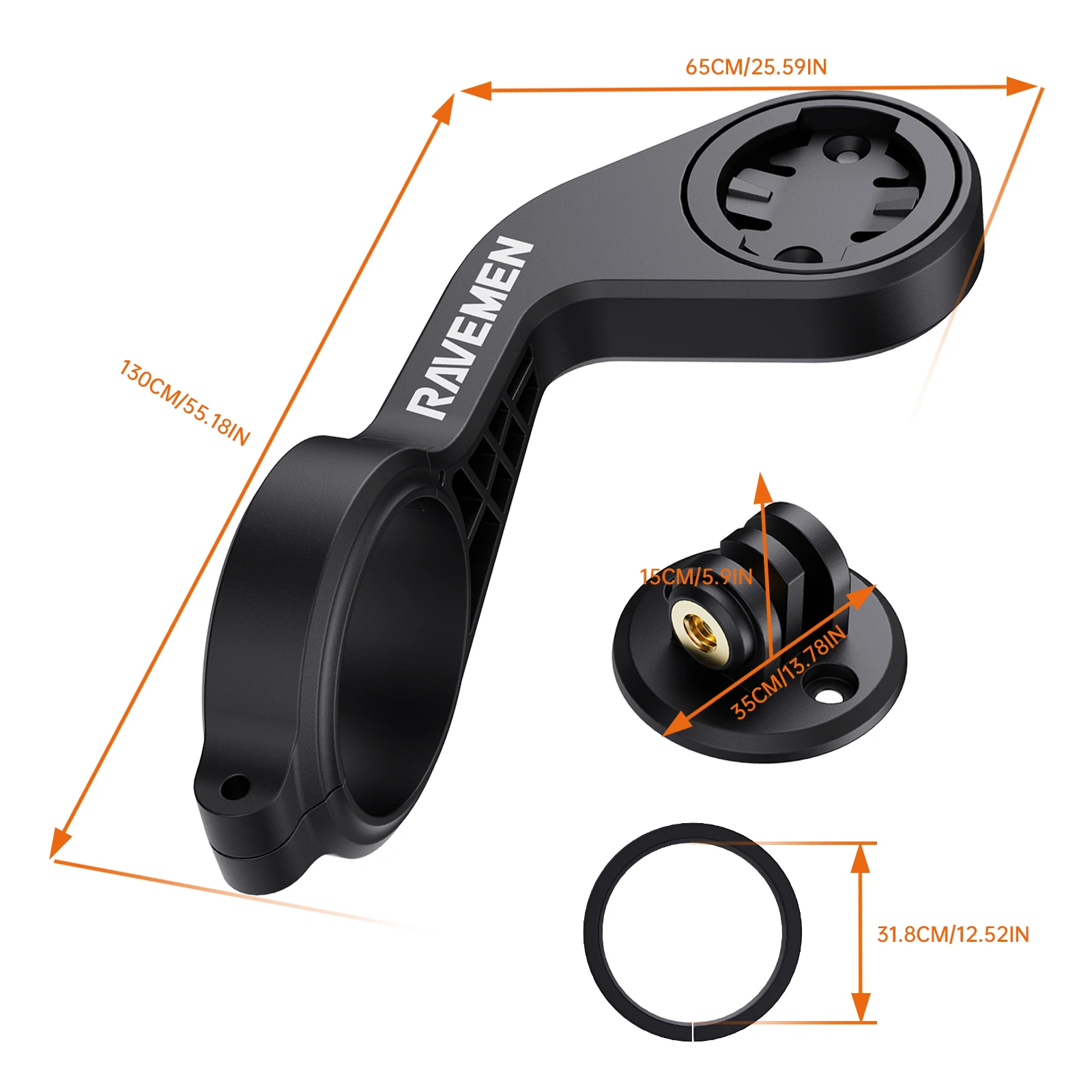 RAVEMEN FR300 Kompatibel Mit Garmin/Wahoo Fahrradcomputer, 300 Lumen