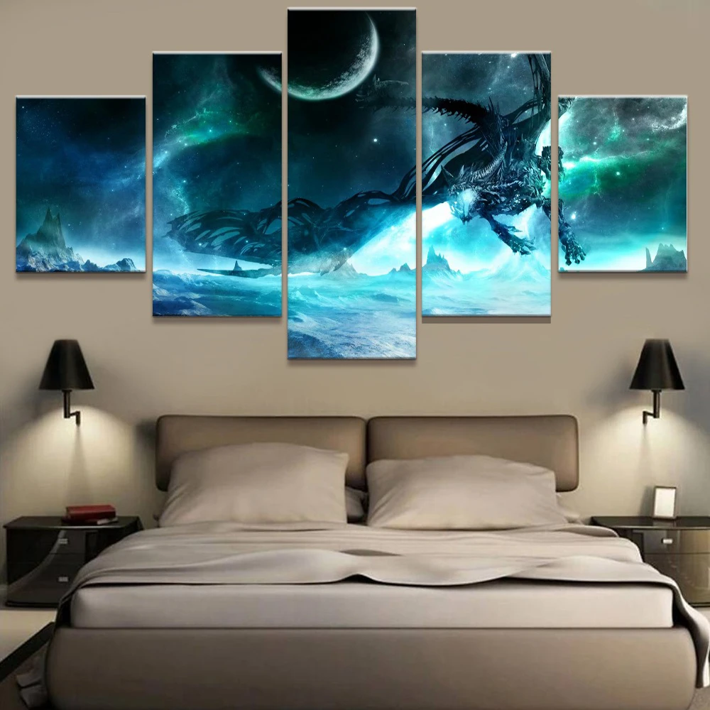Canvas Wall Art Picture Print Framed Game Poster 5 Panel for Living Room Bedroom