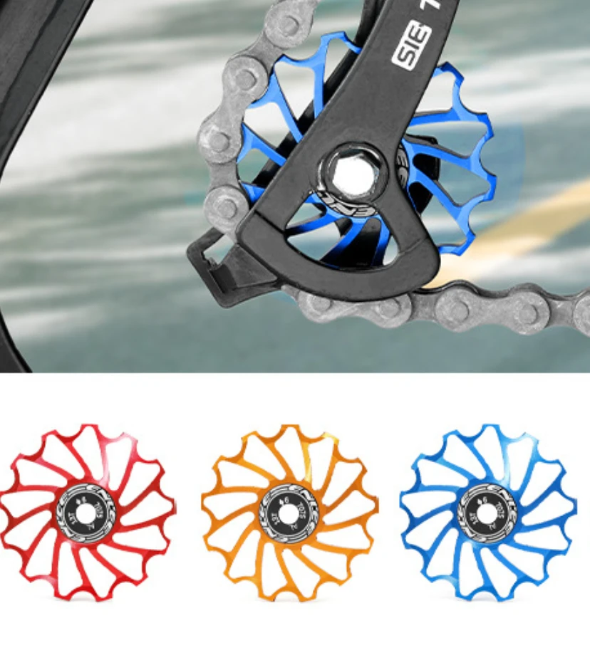 11T/13T Jockey Wheel Rear Derailleur Bicycle Bearing Pulley On For MTB Mountain Road Bike Aluminum Alloy Metal Guide Bearin