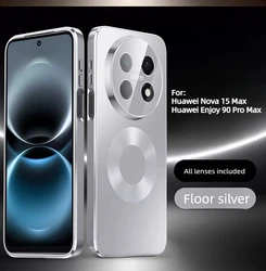 Premium Frosted Magnetic Plated Anti - Drop Phone Cover for Huawei Nova 15 Max (Silver)