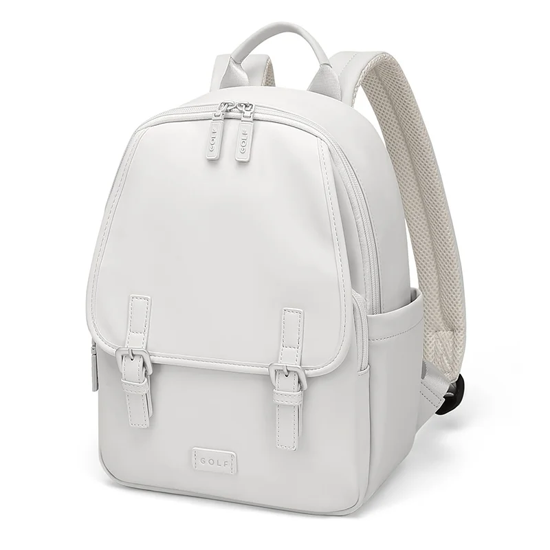 GOLF Backpack Leather Vintage Women Small Black Backpacks Multi Pockets White Backpack Purse Waterproof Buckle Ladies Back Bags 4