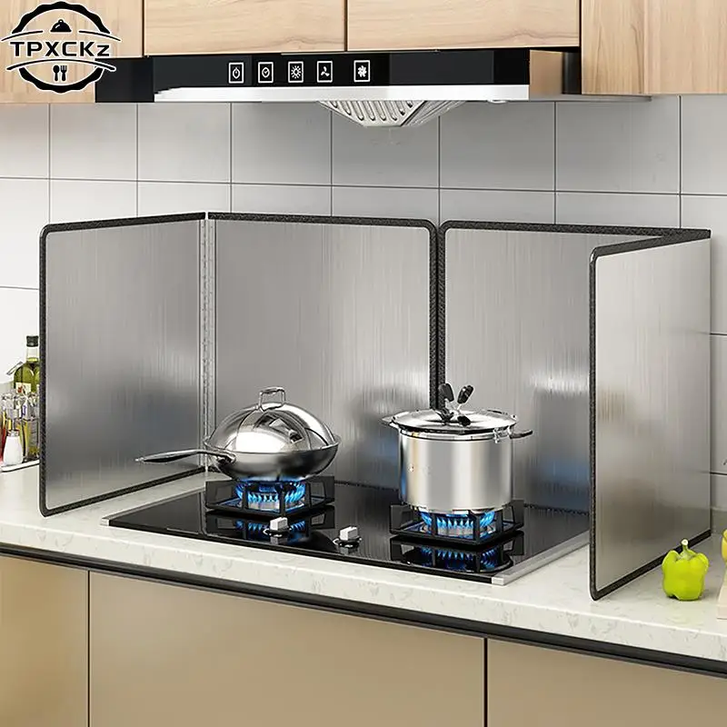 Kitchen Oil Splatter Shield Guard 2-Sided Stainless Steel Stove Baffle kitchen tools,oil splatter guard