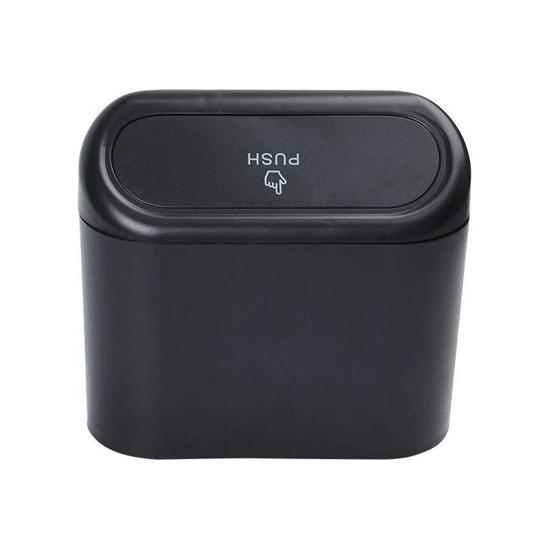 Car Trash Bin Hanging Vehicle Garbage Dust Case Storage Box Square Pressing Type Trash Can Universal Auto Interior Accessories