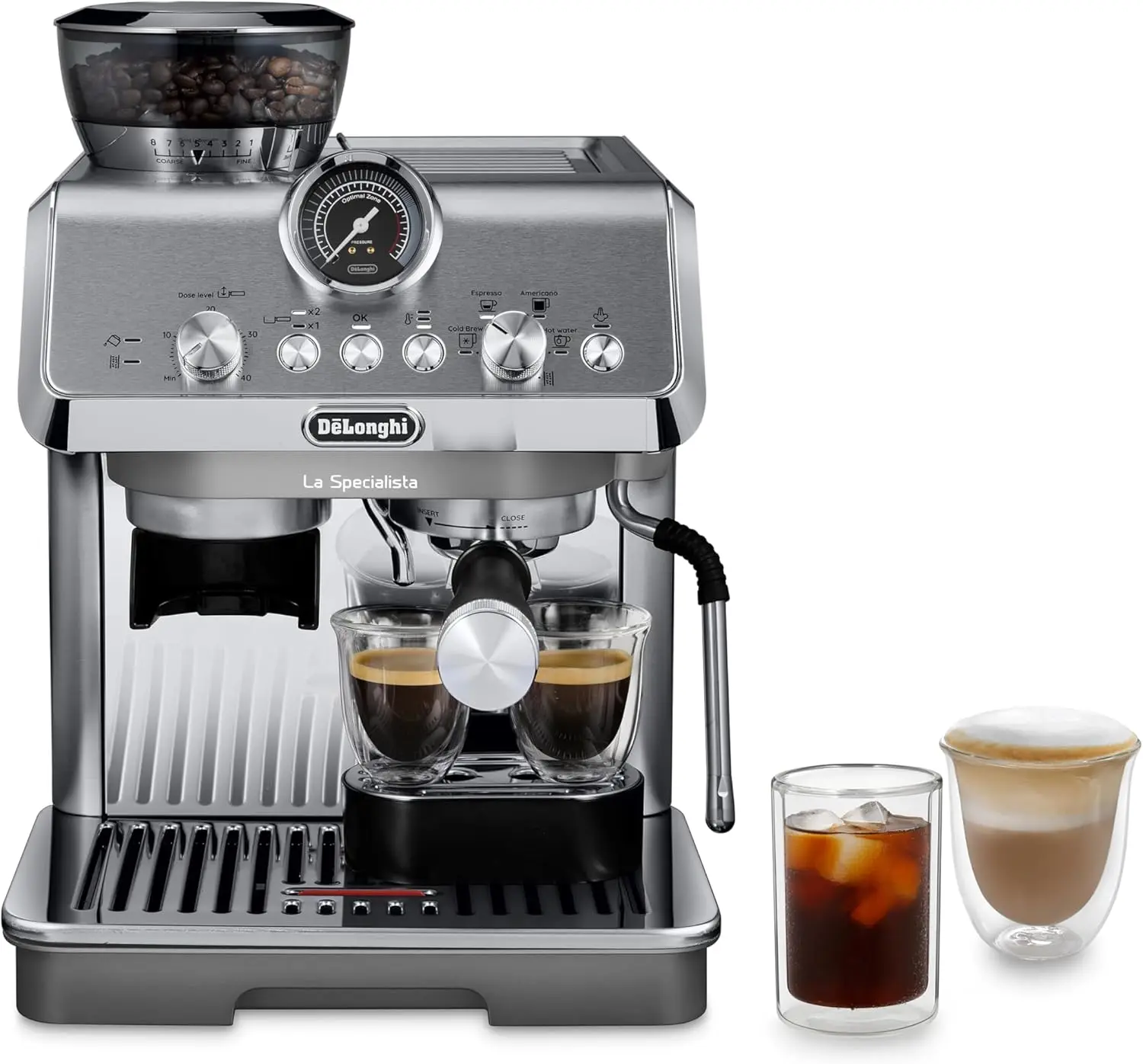 Arte Evo Espresso Machine with Cold Brew, Manual Milk Frother, Barista Kit for Latte, Cappuccino, Built-in Grinder, EC9255M 2