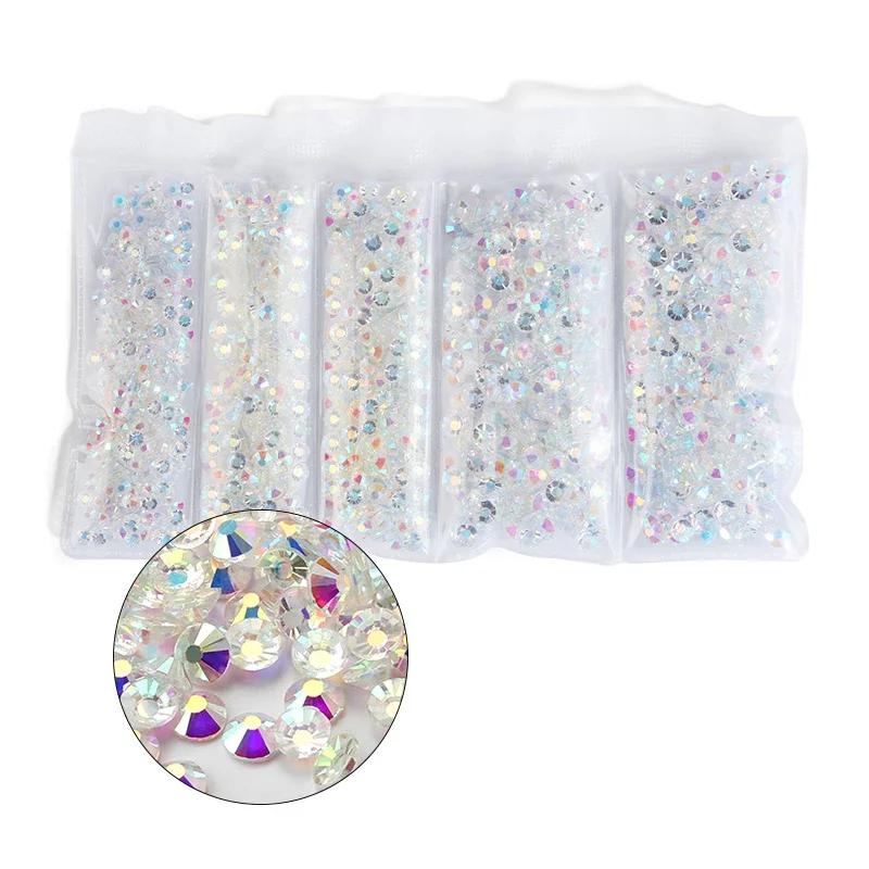 3-5 ミリメートルヒラタラインストーンネイルアート装飾クリスタレス Manualidades チャームパーティション Varios Tamaños ラインストーンセット