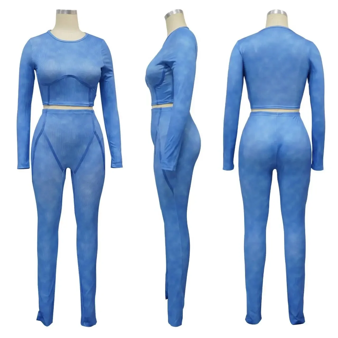 Fitness Ribbed Women Tracksuit Two Piece Set Elegant 2 Pieces Sets Outfit Sweatsuit 2023 Women Winter Fall Two Piece Pant Sets