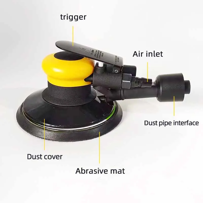 6 Inch Air Grinder Pneumatic Grinder Sandpaper Machine 150mm Pneumatic Dry Grinding Head Car Waxing Polishing