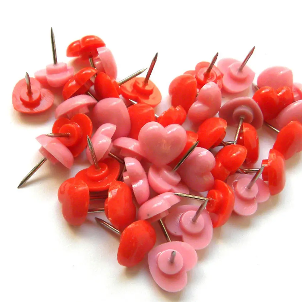 2박스 분홍색 드로잉 핀, 철제 뾰족한 머리가 있는 플라스틱 압정, 안전한 원형 헤드, 패션 디자인 장 푸시 핀 (코르크보드용)