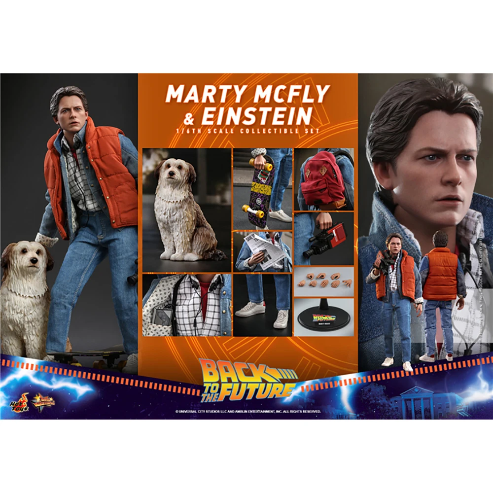 Hottoys 1/6 Mms573 Marty Mcfly And Einstein Back To The Future