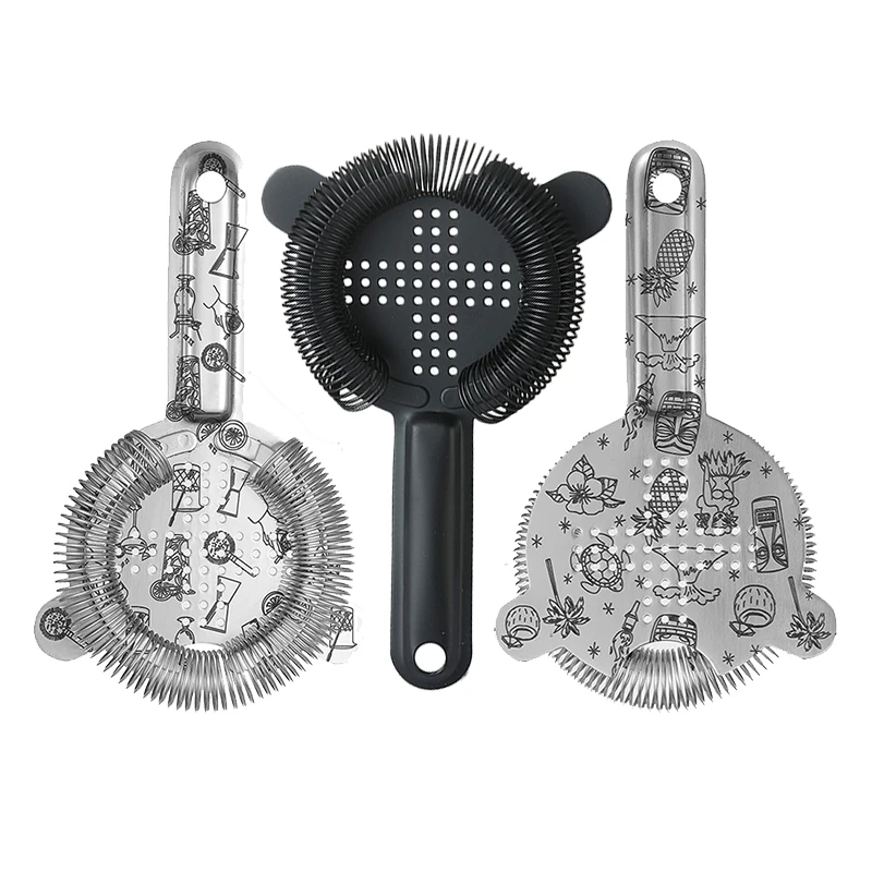 Cocktail Shaker Strainer Cocktail Bar Tool Set Stainless Steel Hawthorne Strainer Cocktail Bar Strainer 2 Prongs 6.54