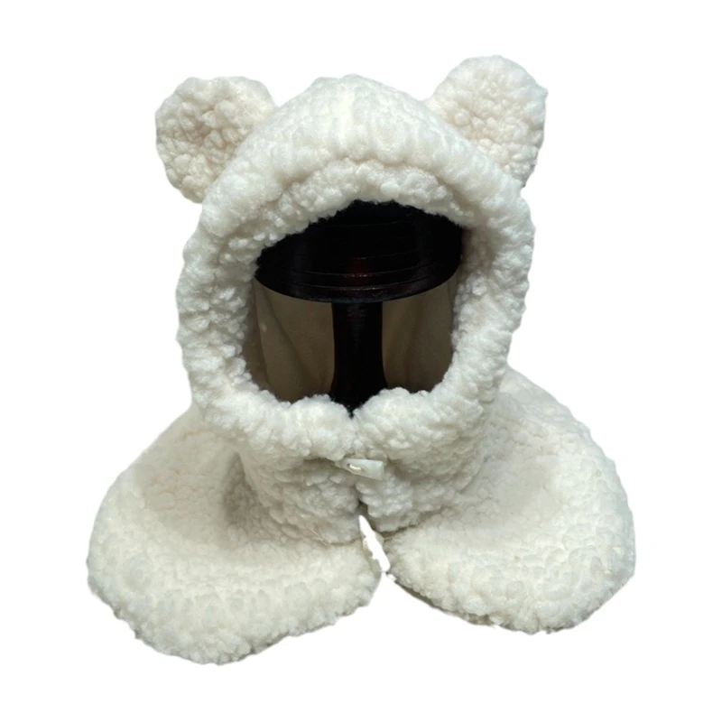 

New Funny Bear Ear Hat Teens Girls Lamb Wool Beanie Cold Weather Thicken Skull Cap