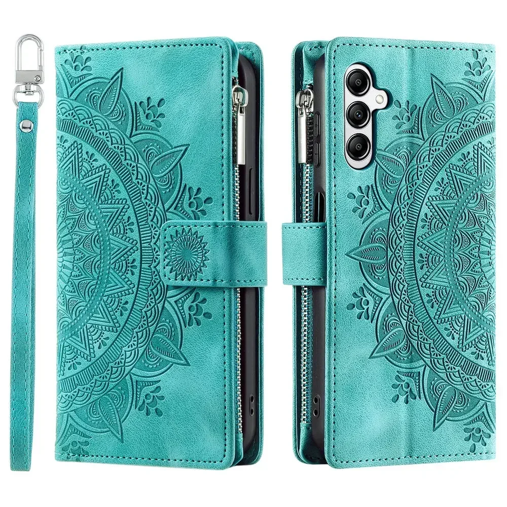Elegant Crossbody Leather Zipper Wallet Flip Case - Universal Smartphone Accessory