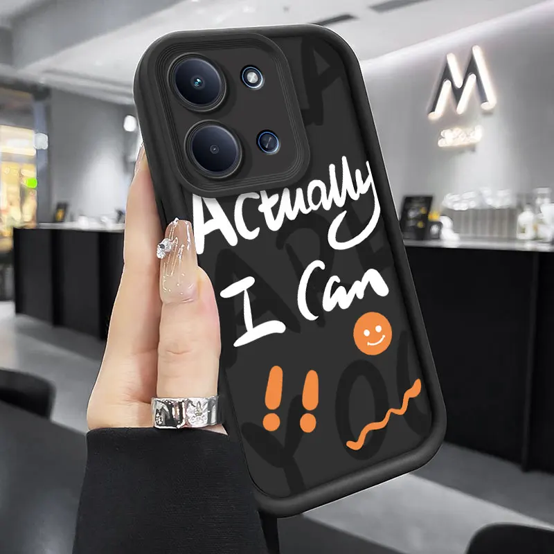 Trendy Letter Design Shockproof Soft Silicone Phone Case with Camera Protection
