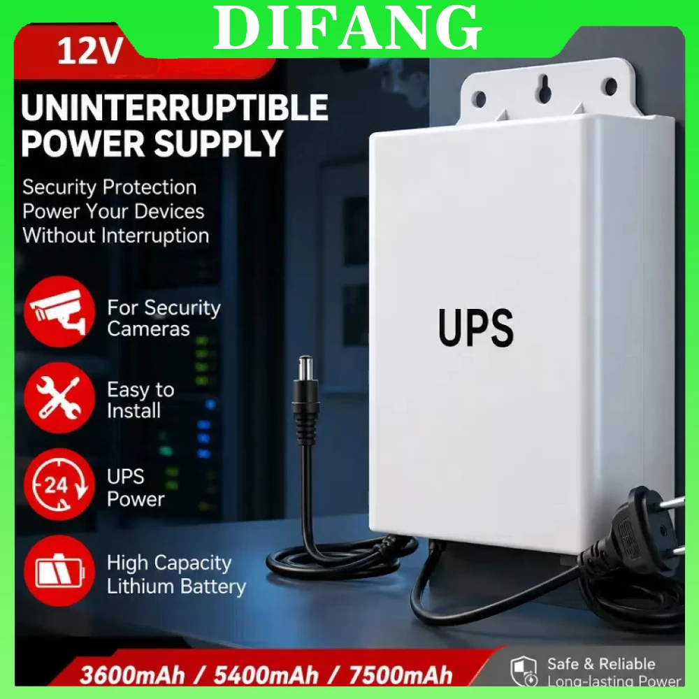 Waterproof UPS 6000mAh Battery Power Adapter Supply DC 12V Output for CCTV Camera Security UPS Monitoring Power Outage 1