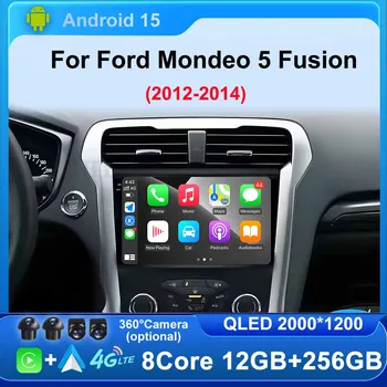 Carplay GPS 4G WIFI Autoradio Touch Screen per Ford Mondeo 5 Fusion 2012 - 2014 Lettore video di navigazione Android Auto15 No 2din
