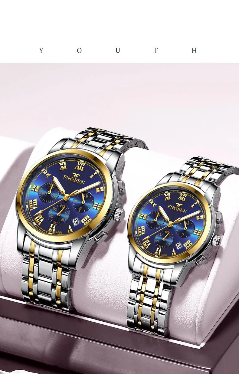 Relógio de quartzo masculino cronógrafo com pulseira de aço_voghion.com
