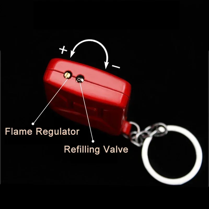 New Creative Open Fire Gas Lighter, Personality Mini Key Chain, Cigarette Accessories, Small Gift for Men