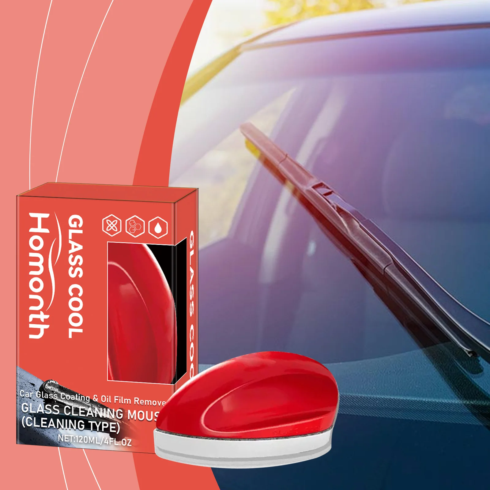Powerful Windshield Cleaner Oil Film Remover, Car Glass Cleaner for Home & Auto, Water Spot Remover, Ideal for Office Home