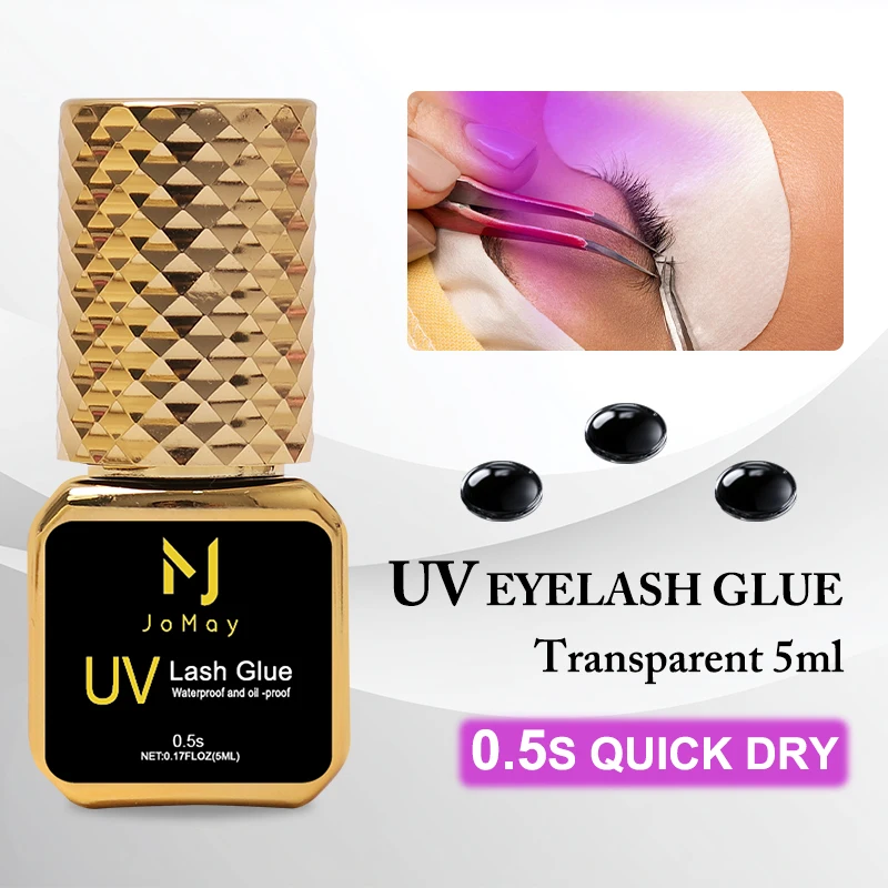 JOMAY 0.5Sec Eyelash Extension Glue Black Fast Dry UV Lashes Glue Black Eyelash Glue Lash Remover For UV Eyelash Extension 4