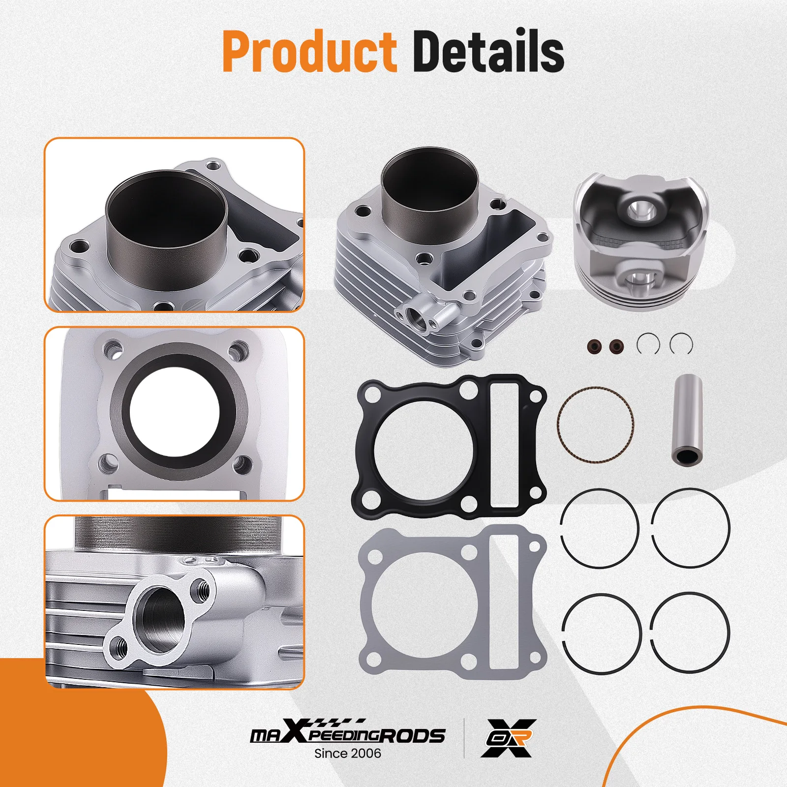 스즈키 DR GN GS GZ 125 4T AC 1998-2013용 실린더 콜벤 상단 엔진 키트 62mm