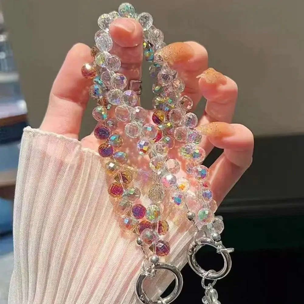 Stilvolle Glitzer Kristall perle Anhänger abnehmbare bunte Kristall perle Schlüssel bund transparente Tasche Anhänger Frauen Mädchen – Detail 4