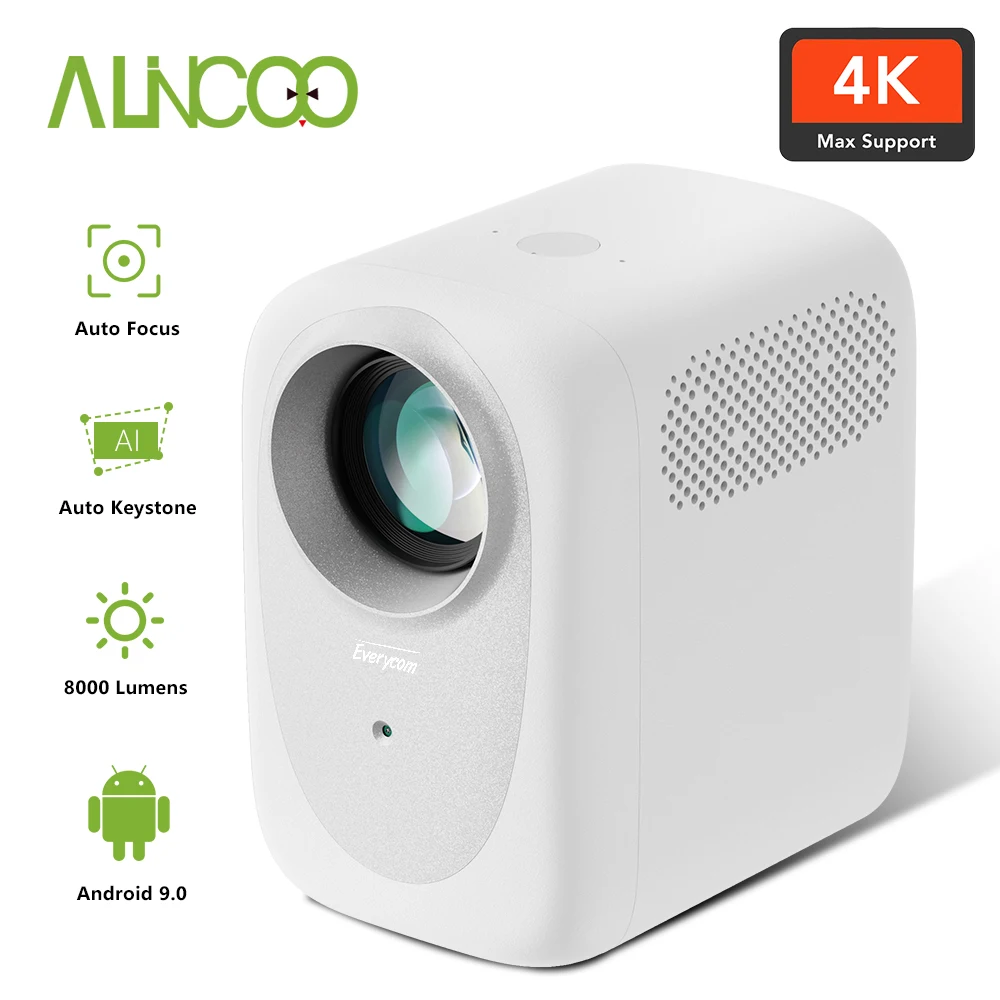 Alincoo S10 3D Mini Projector 4k Home Theater Android Smart TV DLP Office  Micro Projector Portable Data Show Projector with Wifi