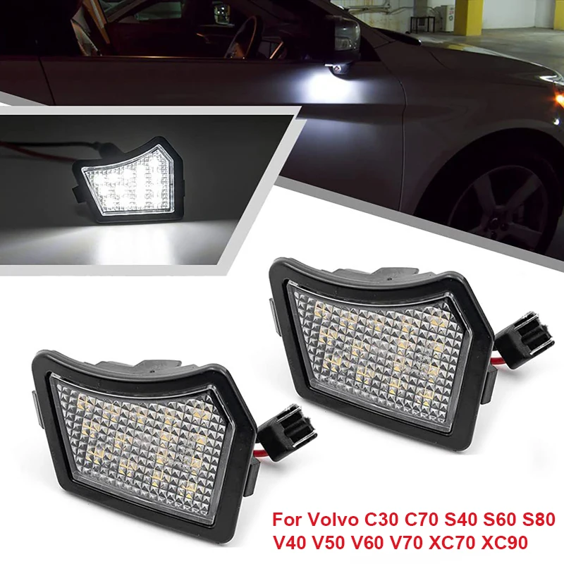 

2pcs LED Under Side Mirror Light Puddle Lamps for Volvo C30 C70 S40 S60 S80 V40 V50 V60 V70 XC70 XC90