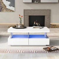 Table basse moderne à finition brillante pour salon. Tableau de jeu durable, résistant aux rayures et lisse. Dimensions : 100×60×49,5 cm. 4