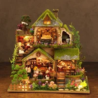 DIY Wooden Miniature Model Kit Forest Adventures Casa Doll Houses 3D Puzzle Dollhouse With Furniture for Friends Christmas Gifts 2