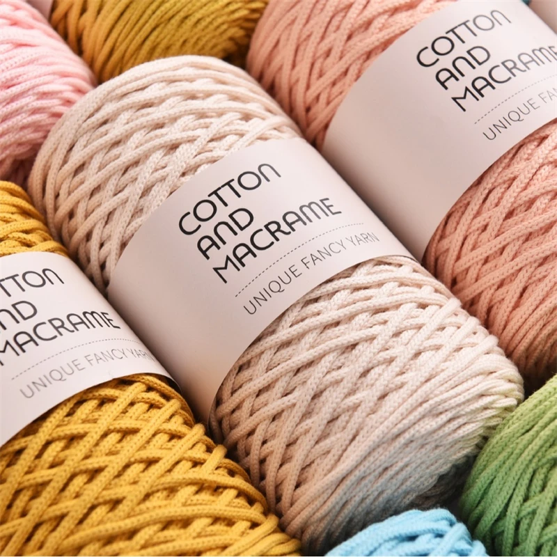 3mm 코 튼 Macrame 코드 130m/롤 손 뜨개질 원사 손 크로 셰 뜨개질 원사 가방 DIY 뜨개질 크로 셰 뜨개질 원사 100% 고품질 코 튼