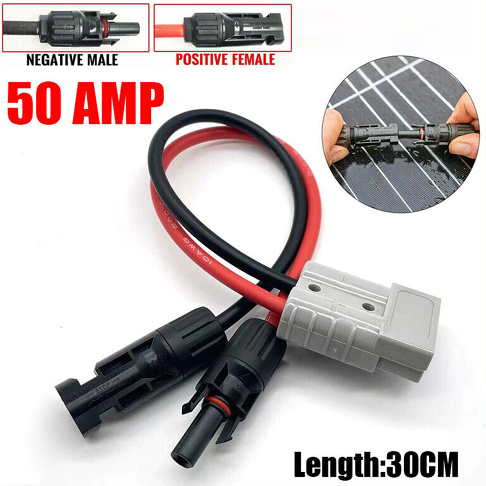 50A Connector For Anderson Plug To Solar Panel Cable Y Adaptor Connector Forklift Charging Plug Connector Solar Power Supplies