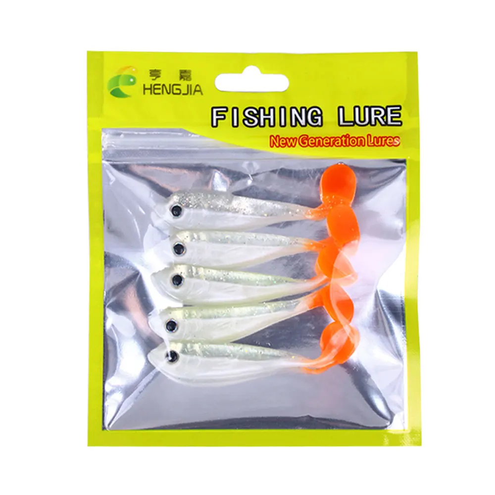 5PCS Hengjia Fishing Lure Artificial Soft Bait 3.2g 7cm Worm Shad Lure  Swimbait Pesca Souple Leurre Bionic Isca Tackle