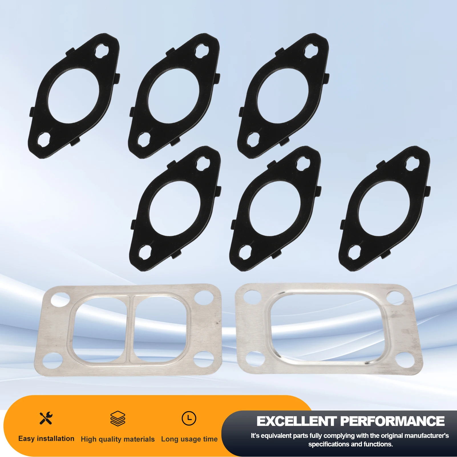 Exhaust Manifold Gaskets Stud Nut Kit for Cummins 5.9L,6.7L 24V 1998- 1045986 1045985 1045987