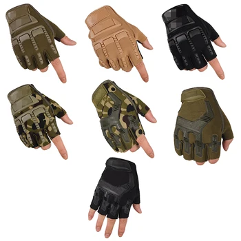 1 Pair Outdoor Tactical Gloves Men Women Military Non-slip Half-finger Fishing Riding Sports Unisex Weightlifting Riding Gloves 1