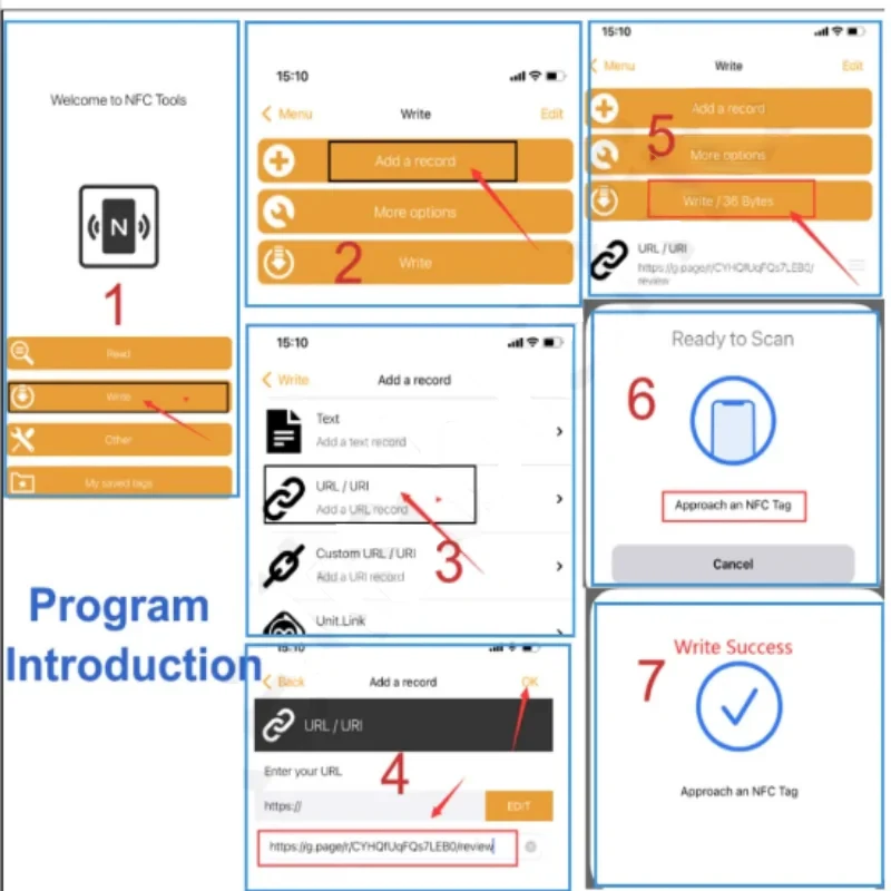 13.56Mhz programmable Google Review Card NFC station table NFC Google Reviews display bending card standing brand bracket 6
