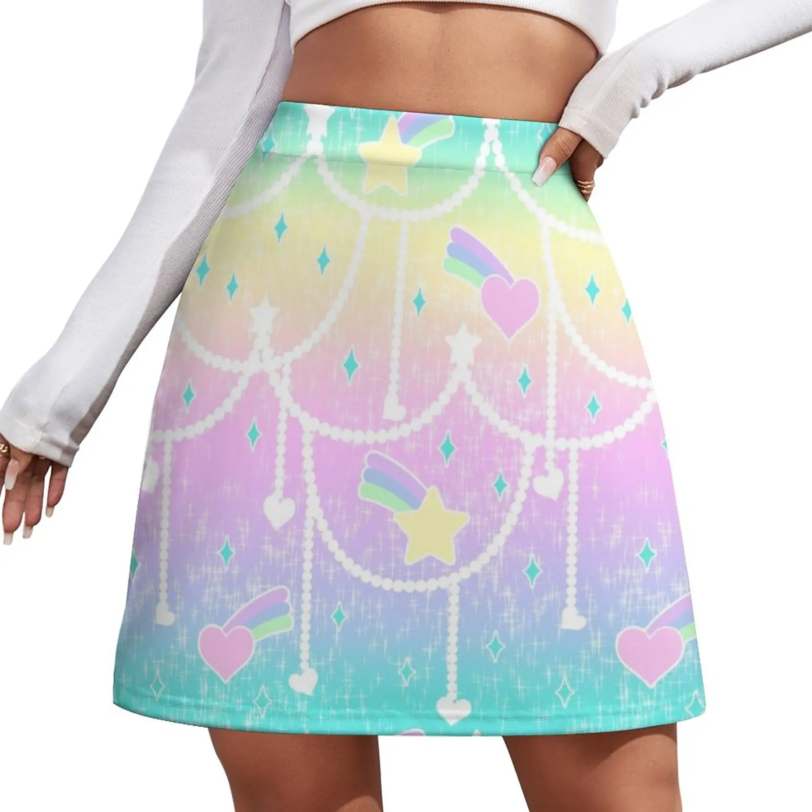 

Beads and Stickers Mini Skirt korean style clothing Evening dresses