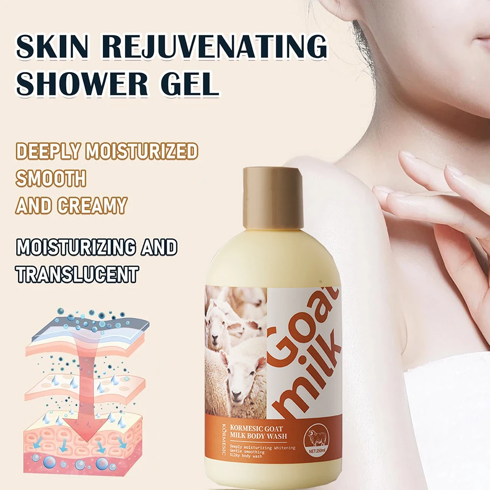 Goat Milk Body Wash Original For Smooth Sensitive Skin, Non-Irritation Mostiurizing PH Balancing Body Cleanser With Herb Complex 6