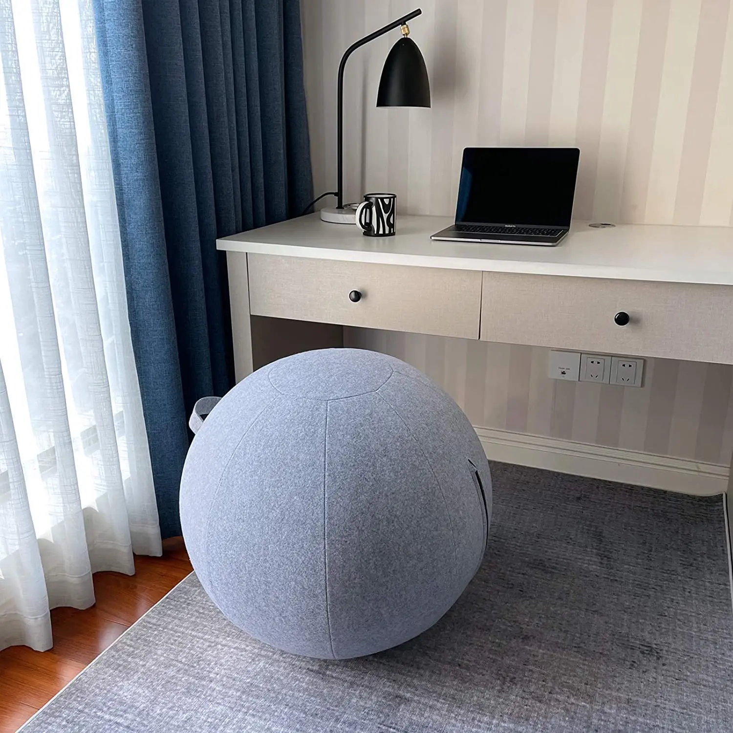 65cm Anti-Dust Cover for Yoga Ball Anti-Static Anti-slip Cotton Absorbs Sweat