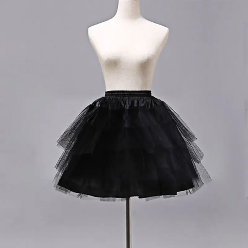 Cosplay Maid Wear Lolita Pettiskirt Short no Hoops Petticoat Girls Ballet Mesh Yarn Skirt Petticoats