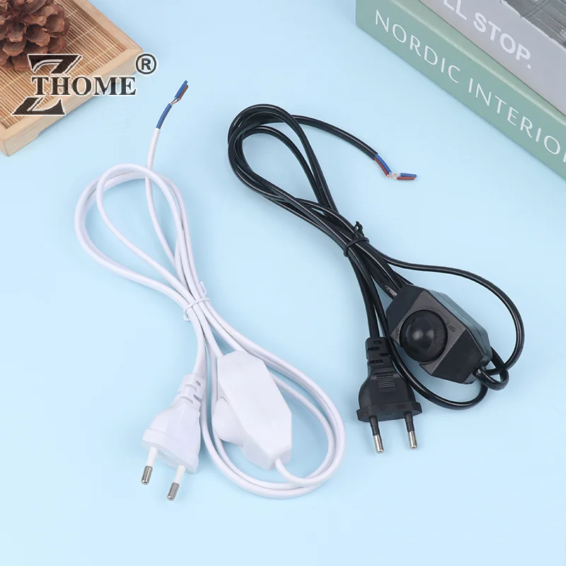 Power Cords Dimmer Switch Power Cord Cable 1.8M Extension Cord With Dimmer EU Plug Control Switch For Table Lamp 220V Electricity Wire