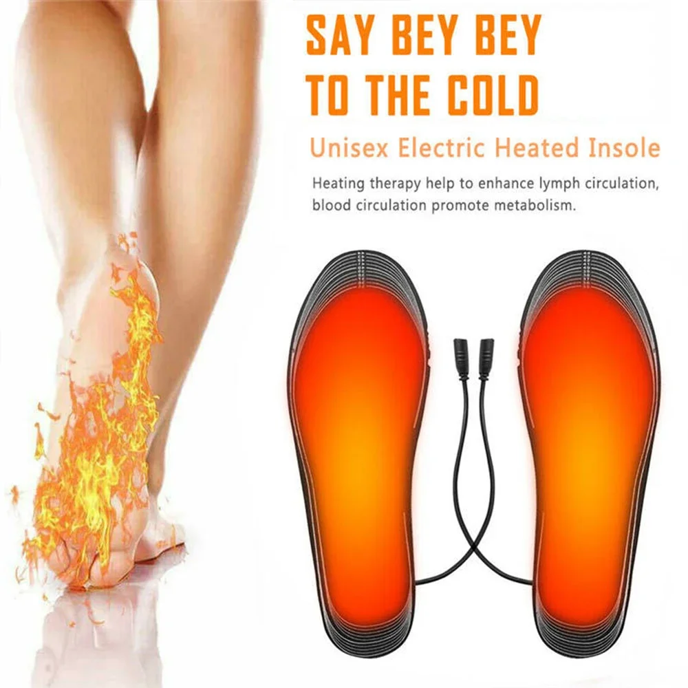 Heated Shoe Insoles USB Rechargeable Heated Insoles Size 35-46 DIY Customizable Electric Heated Shoes Pad for Outdoor Skiing Winter Foot Warmers