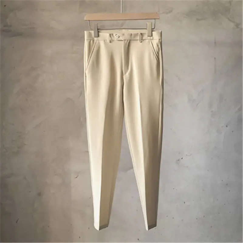 2023 New Spring and Autumn Korean Edition Fashion Casual Business High Waist Pocket Straight Draping Solid Color Versatile Pants