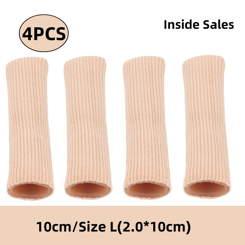 Silicone Pain Relief Toe Tube Separator Gel Foot Finger Protector Fabric Bunion Corrector Corn Callus Orthopedic Pads 4PCS